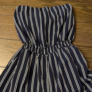 Lulus white and blue striped jumpsuit
